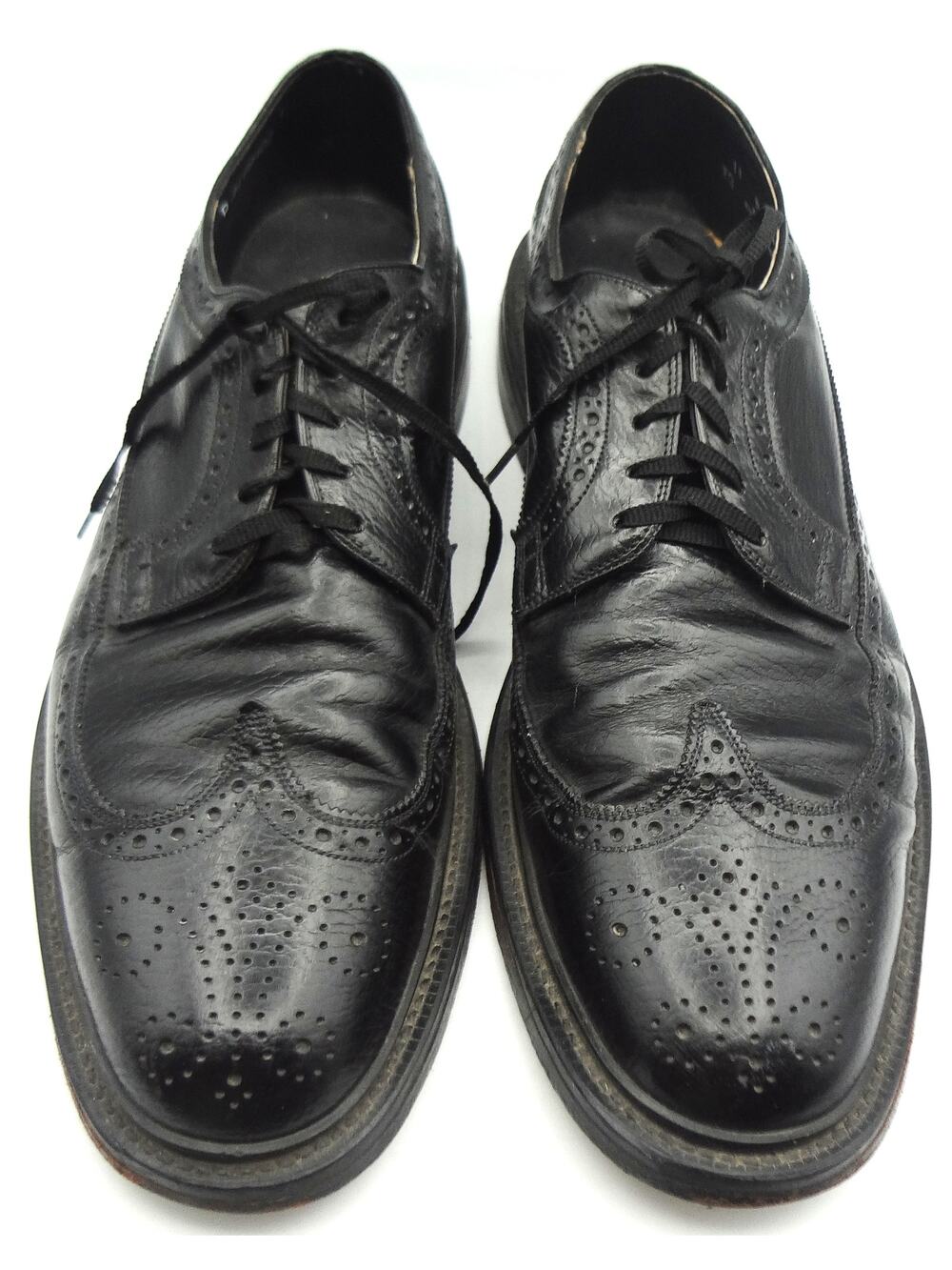 Nunn Bush Black Leather Wingtip Lace Up Oxford Mens 11 Dress Shoe Corporate Work